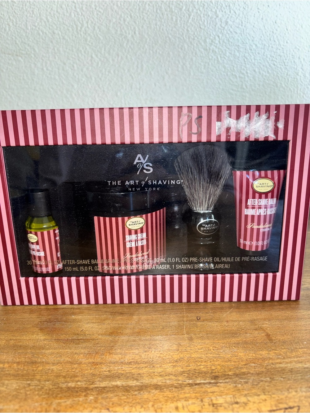 art of shaving vtg sandalwood four piece kit after balm + brush + oil + cream